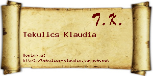 Tekulics Klaudia névjegykártya