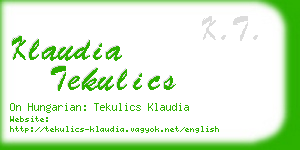 klaudia tekulics business card